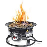 Outland Living Portable Propane Fire Pit, 19-inch, 58,000 BTU Smokeless Gas Firebowl | Perfect for Camping, Patio, Backyard, Tailgating, Deck, RV| Black 823 Standard