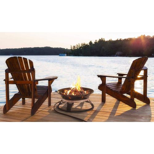  Outland Living Outland Firebowl 863 Cypress Outdoor Portable Propane Gas Fire Pit with Cover & Carry Kit, 21-Inch Diameter 58,000 BTU