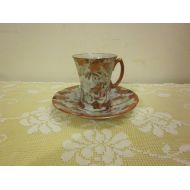 /Outoftheatticshop Vintage Japanese chocolate cup and saucer Japanese design demitasse cup and saucer