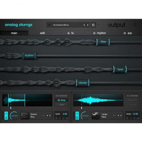  Output},description:Outputs Analog Strings is a virtual instrument for the modern music maker. It enables you to craft and perform string sounds that are insanely unique and cuttin