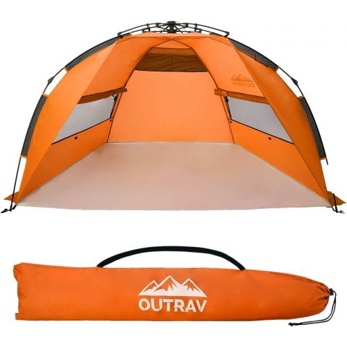  [아마존베스트]Outrav Pop Up Beach Tent - Quick and Easy Set Up, Family Size, Portable Sun and Water Shelter and Shade Canopy - for Fishing, Camping, Hiking and Outdoor Activities