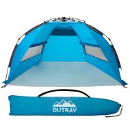 Outrav Pop Up Beach Tent - Quick and Easy Set Up, Family Size, Portable Sun and Water Shelter and Shade Canopy - for Fishing, Camping, Hiking and Outdoor Activities