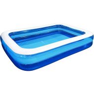 Inflatable Kiddie Swimming Pool,Outdoor Blow Up Rectangular Pool for Kids and Toddler(79