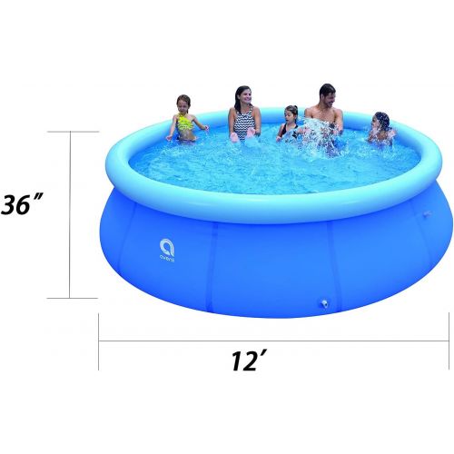  Outraveler Inflatable Swimming Pool 12ft,Outdoor Above Ground Pools for Kids Adults,Top Ring Blow Up Pool Easy Set,Backyard Garden Family