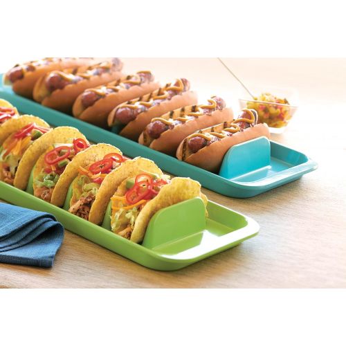  Outset B400CG Taco/Hot Dog Serving Tray Stuffit Platter One Size Citrus Green