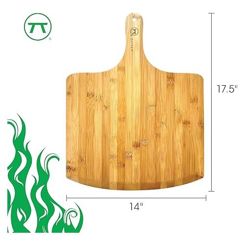  Outset Pizza Peel, Extra Large Bamboo Pizza Paddle, 18