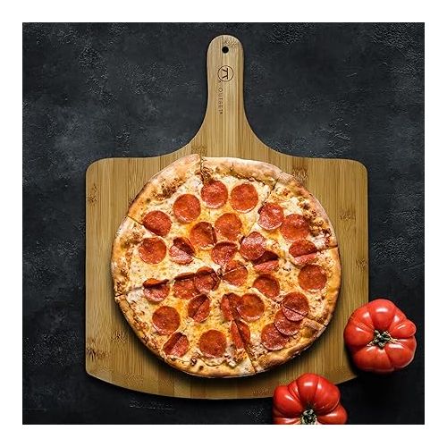  Outset Pizza Peel, Extra Large Bamboo Pizza Paddle, 18