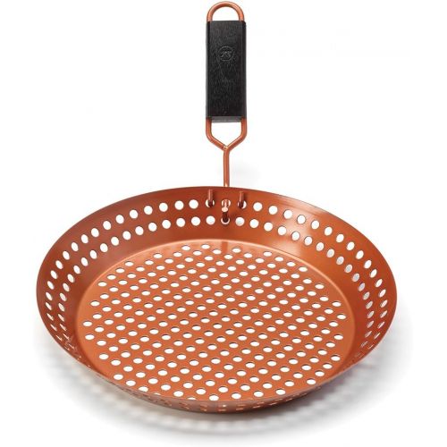  Outset QN77 Grill Skillet with Removable Soft-Grip Handle, Copper Non-Stick