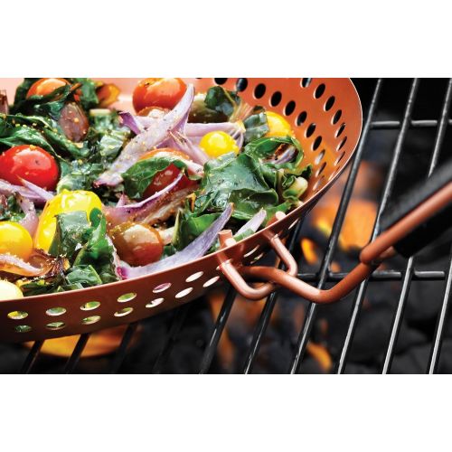  Outset QN77 Grill Skillet with Removable Soft-Grip Handle, Copper Non-Stick