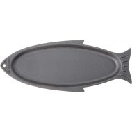 Outset 76376 Fish Cast Iron Grill and Serving Pan Black, 18.9 x 7.28 x 0.98 inches