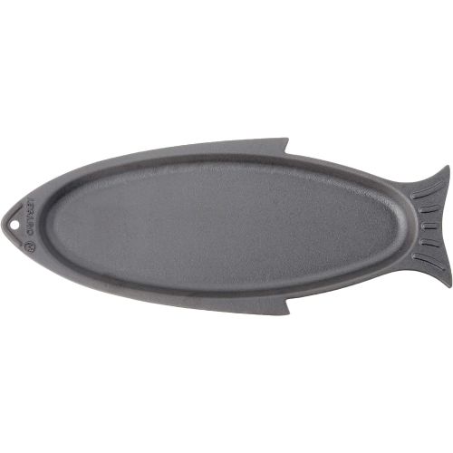  Outset 76376 Fish Cast Iron Grill and Serving Pan Black, 18.9 x 7.28 x 0.98 inches
