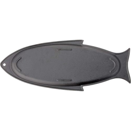  Outset 76376 Fish Cast Iron Grill and Serving Pan Black, 18.9 x 7.28 x 0.98 inches