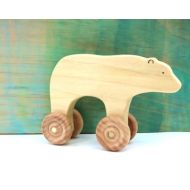 Outsideeverywhere bear wooden push toy, wooden toys for baby, waldorf baby toys, natural baby toys