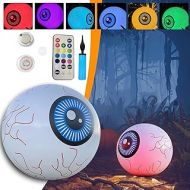 Outsta Toys Halloween Inflatable Eyeball Glow in The Dark Eye Balls 16inch LED Luminous Eyeballs with 13 Colors Remote Control Halloween Party Favors Balls Large Bouncy Balls for Kids Beach Po