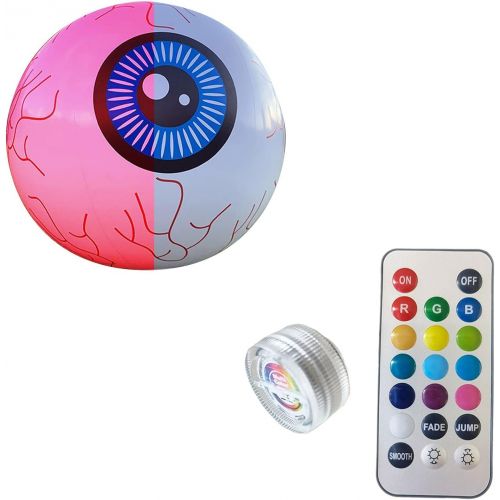  할로윈 용품Outsta Toys Halloween Inflatable Eyeball Glow in The Dark Eye Balls 16inch LED Luminous Eyeballs with 13 Colors Remote Control Halloween Party Favors Balls Large Bouncy Balls for Kids Beach Po