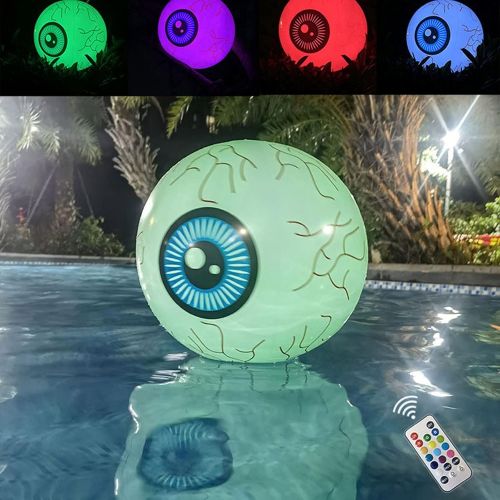  할로윈 용품Outsta Toys Halloween Inflatable Eyeball Glow in The Dark Eye Balls 16inch LED Luminous Eyeballs with 13 Colors Remote Control Halloween Party Favors Balls Large Bouncy Balls for Kids Beach Po