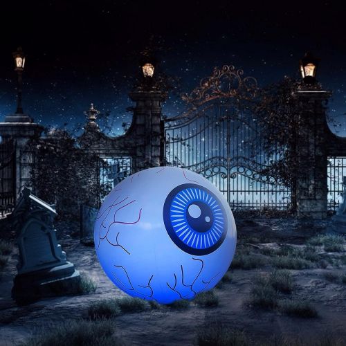  할로윈 용품Outsta Toys Halloween Inflatable Eyeball Glow in The Dark Eye Balls 16inch LED Luminous Eyeballs with 13 Colors Remote Control Halloween Party Favors Balls Large Bouncy Balls for Kids Beach Po