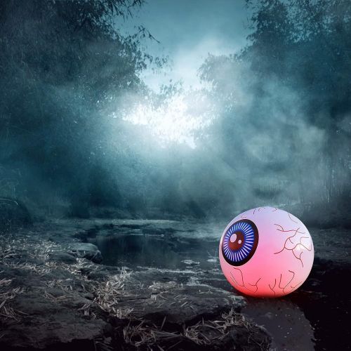  할로윈 용품Outsta Toys Halloween Inflatable Eyeball Glow in The Dark Eye Balls 16inch LED Luminous Eyeballs with 13 Colors Remote Control Halloween Party Favors Balls Large Bouncy Balls for Kids Beach Po