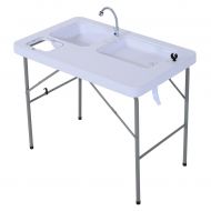 Outsunny Portable Folding Camping Table with Faucet