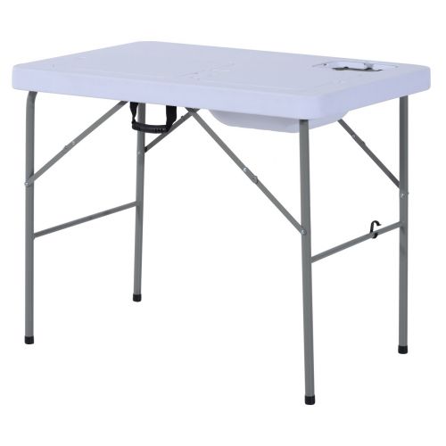  Outsunny Portable Folding Camping Table with Faucet