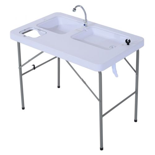  Outsunny Portable Folding Camping Table with Faucet