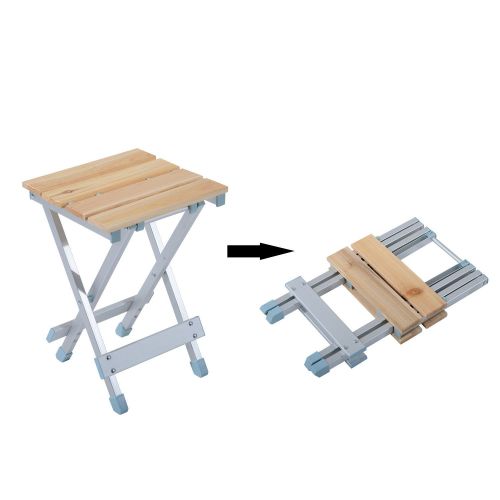  Outsunny Height Adjustable Folding Outdoor Picnic Table w/ 4 Seats - Natural Wood and Silver