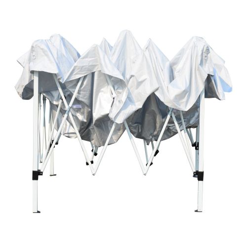  Outsunny 10 x 10 Pop-Up Canopy Party Tent with Four Detachable Mesh Walls - Silver