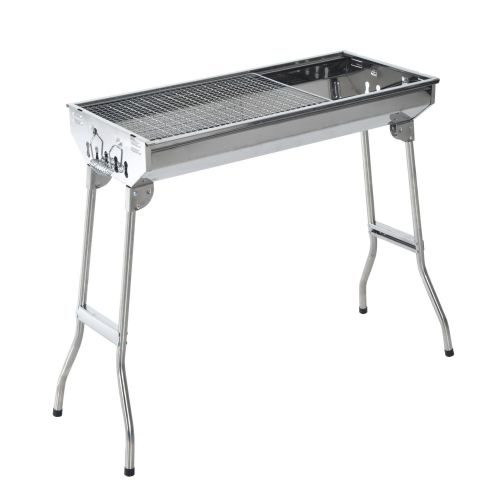  Outsunny 35 Stainless Steel Portable Folding Charcoal BBQ Grill