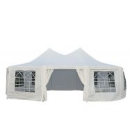 Outsunny 29 x 21 10-Wall Large Party Gazebo Tent - White