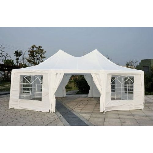  Outsunny 29 x 21 10-Wall Large Party Gazebo Tent - White