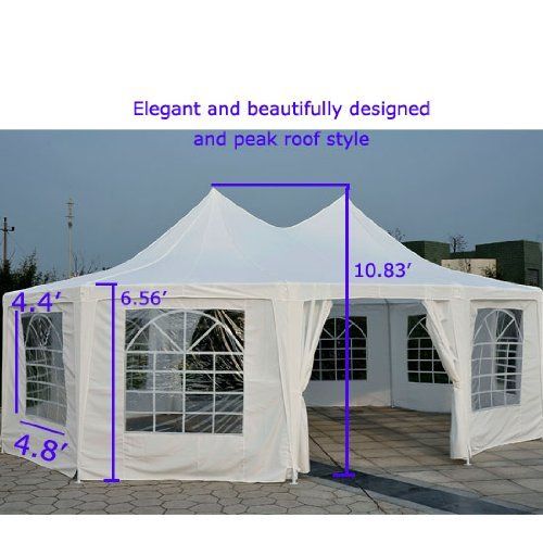  Outsunny 29 x 21 10-Wall Large Party Gazebo Tent - White