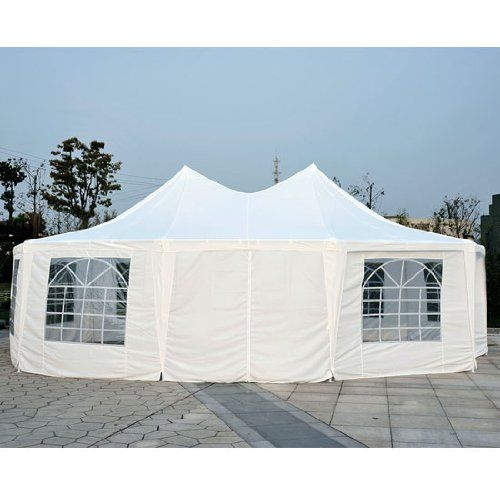  Outsunny 29 x 21 10-Wall Large Party Gazebo Tent - White