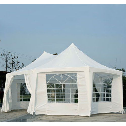  Outsunny 29 x 21 10-Wall Large Party Gazebo Tent - White