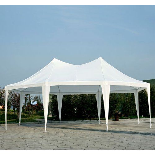  Outsunny 29 x 21 10-Wall Large Party Gazebo Tent - White