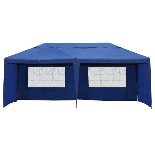  Outsunny 10 x 20 Easy Pop Up Canopy Party Tent with 4 Removable Sidewalls - Navy