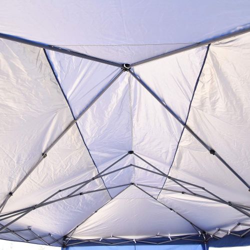  Outsunny 10 x 20 Easy Pop Up Canopy Party Tent with 4 Removable Sidewalls - Navy