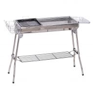 Outsunny Portable Folding Charcoal BBQ Grill Stainless Steel Camp Picnic Cooker