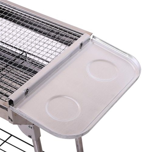  Outsunny Portable Folding Charcoal BBQ Grill Stainless Steel Camp Picnic Cooker