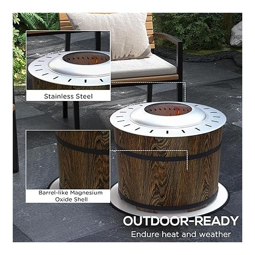  Outsunny Smokeless Fire Pit with Fireproof Mat, 20