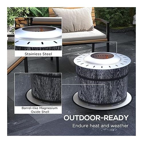  Outsunny Smokeless Fire Pit with Fireproof Mat, 20