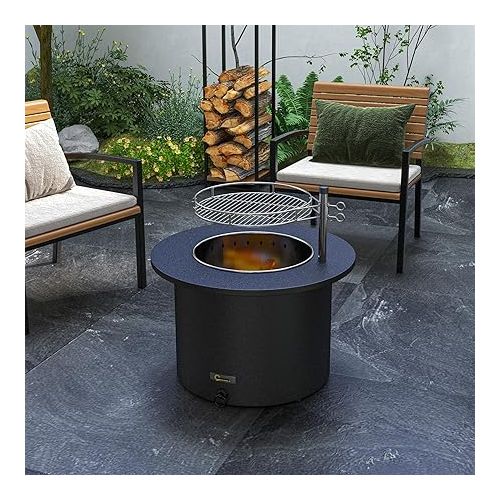  Outsunny 2-in-1 Smokeless Fire Pit, BBQ Grill, 25