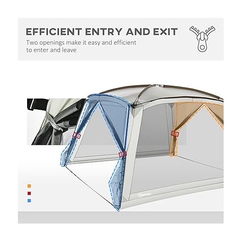  Outsunny 12' x 12' Screen House Room, UV50+ Screen Tent with 2 Doors and Carry Bag, Easy Setup, for Patios Outdoor Camping Activities