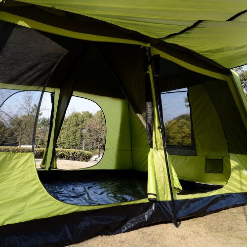  Outsunny Campingzelt Kuppelzelt Familienzelt 2 Schlafkabinen 4-8 Personen L410 x B310 x H225cm