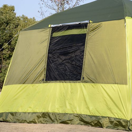  Outsunny Campingzelt Kuppelzelt Familienzelt 2 Schlafkabinen 4-8 Personen L410 x B310 x H225cm