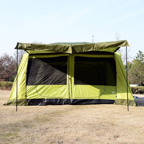  Outsunny Campingzelt Kuppelzelt Familienzelt 2 Schlafkabinen 4-8 Personen L410 x B310 x H225cm