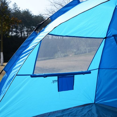  Outsunny Campingzelt Sekundenzelt Pop Up Zelt Automatik 2 Personen wasserdicht Blau L223 x B150 x H110cm