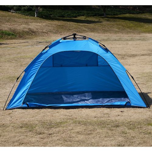  Outsunny Campingzelt Sekundenzelt Pop Up Zelt Automatik 2 Personen wasserdicht Blau L223 x B150 x H110cm