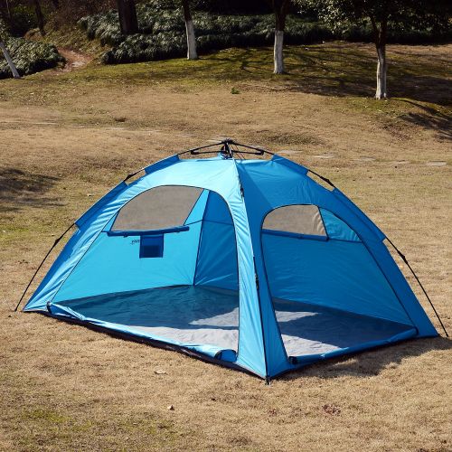  Outsunny Campingzelt Sekundenzelt Pop Up Zelt Automatik 2 Personen wasserdicht Blau L223 x B150 x H110cm