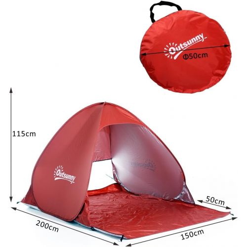  Outsunny Second/Camping Tent Pop Up Tent Canopy Marquee Instant Shelter Beach Tent Automatic