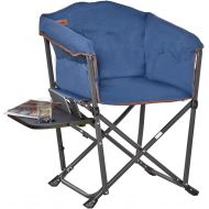 Outsunny Outdoor Director Chair, Folding Camping Chair with Thick Padded, Side Table and Heavy Duty Frame for Camping, Picnic, Beach, Hiking, Travel, Blue